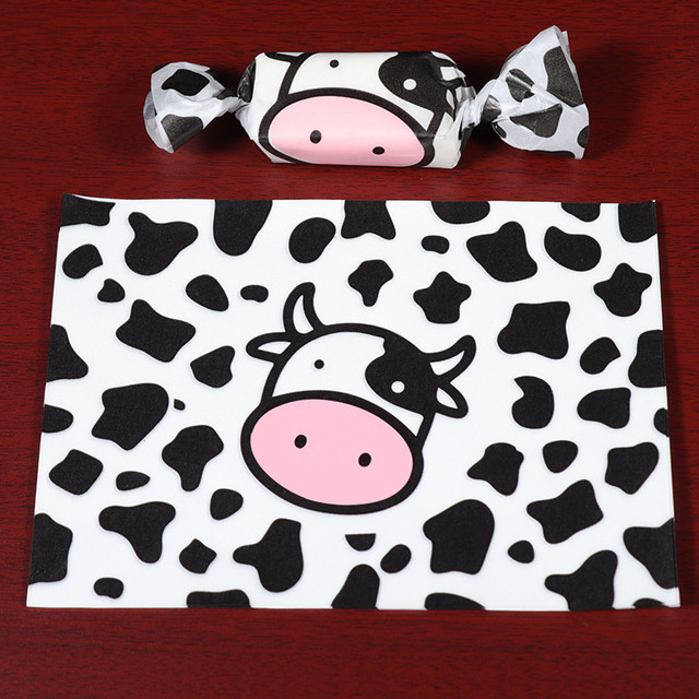 AQ Cute Cow Pattern Nougat Wrapping Paper For Baby Birthday Party Cartoon  Cow Soft Nougat Packaging